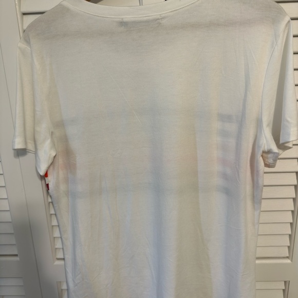 LEANI Modern white /Colored Stripes short sleeve top Women’s Medium NWT - Picture 6 of 6